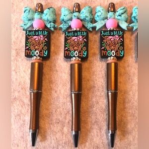 Just a little moody fun hand crafted beaded pen gift cow office